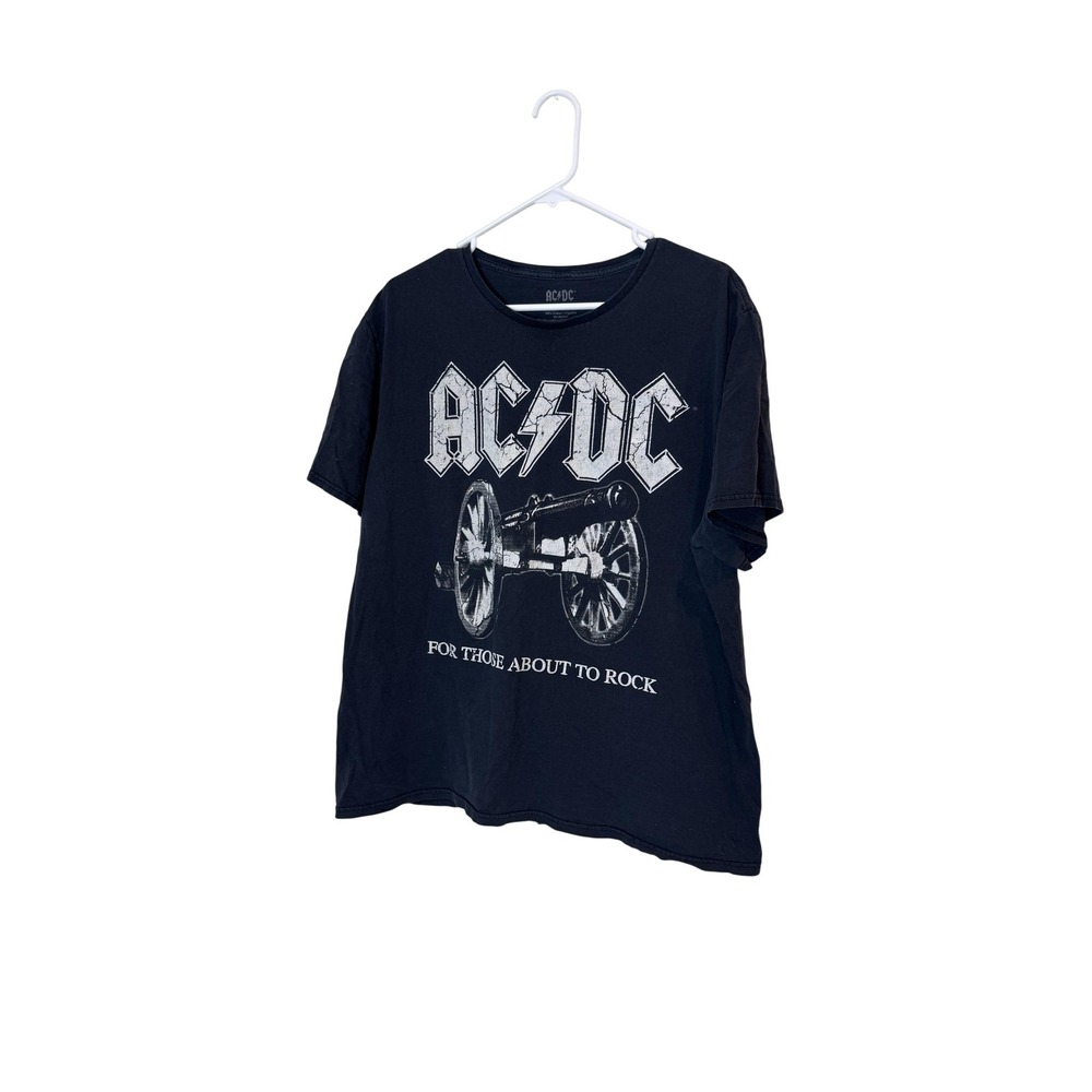 AC DC Shirt Mens XL‎ Black For Those About To Rock Band Graphic T-Shirt